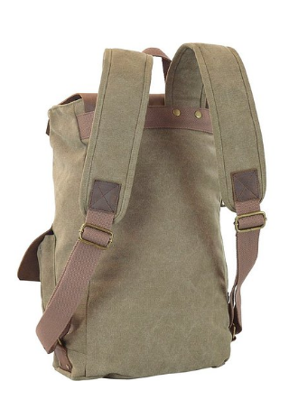 R&R Collections Genuine Leather / Canvas Backpack – Model 