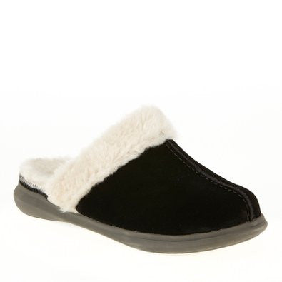 Spenco Men's Supreme Black Suede Slipper