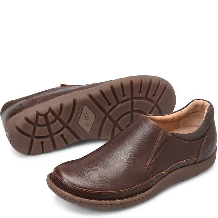 born mens dress shoes Nigel Slip On Men's - Rust Shoe size:44 chinos or casual office color-Red Strawberry Farm Dress Pre-order