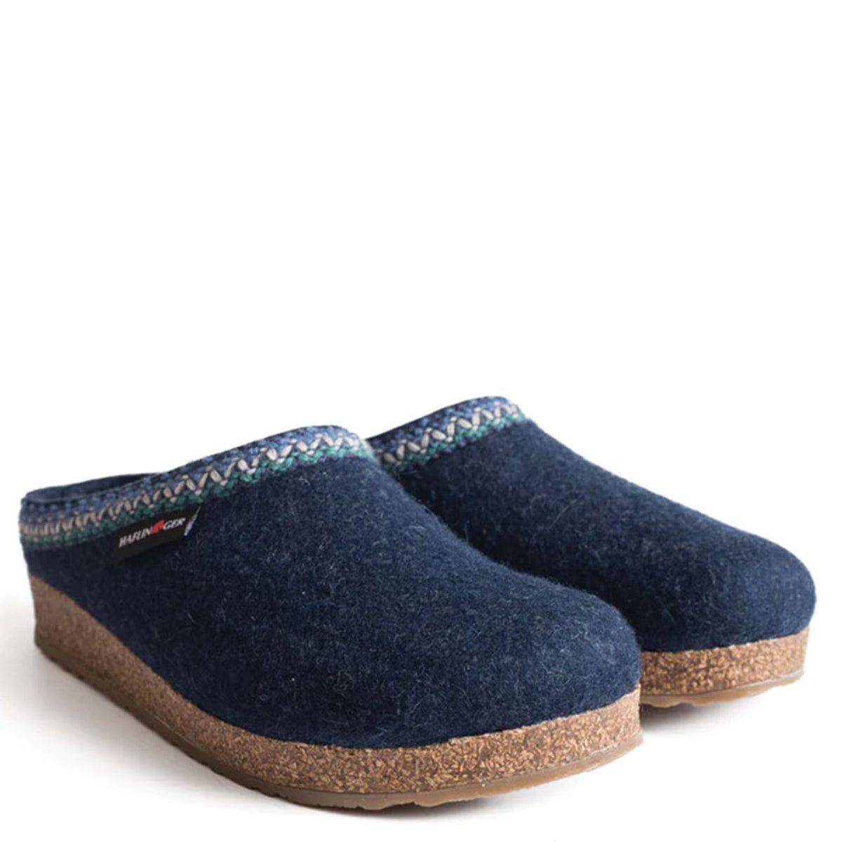 HAFLINGER Women's Grizzly Zigzag Clog - Wool Felt Upper With Contoured Footbed