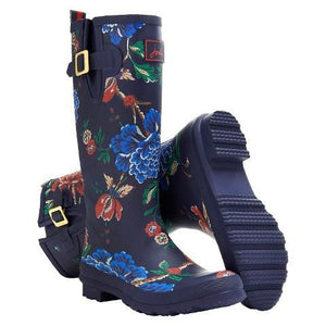 Joules Women's Rain Boot Welly Print Navy Flower