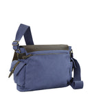 R&R Collections Canvas Messenger Bag With Leather On Flap