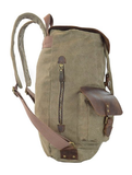 R&R Collections Genuine Leather / Canvas Backpack