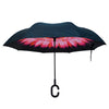 Parquet Double Layer Inverted Umbrellas C-Shaped Handle Reverse Folding Windproof Umbrella