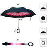 Parquet Double Layer Inverted Umbrellas C-Shaped Handle Reverse Folding Windproof Umbrella