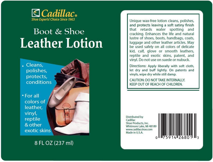 Cadillac Boot and Shoe Leather Conditioner and Cleaner Lotion 8 oz Model Shoe Renew