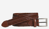 JOHNSTON & MURPHY STRETCH LEATHER BRAIDED BELT