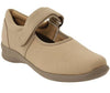 Aetrex Women's E394 Taupe Mary Jane Medium Strap On Flat Shoe